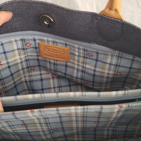 Talbots Denim Leather Handbag - Picture 4 of 8